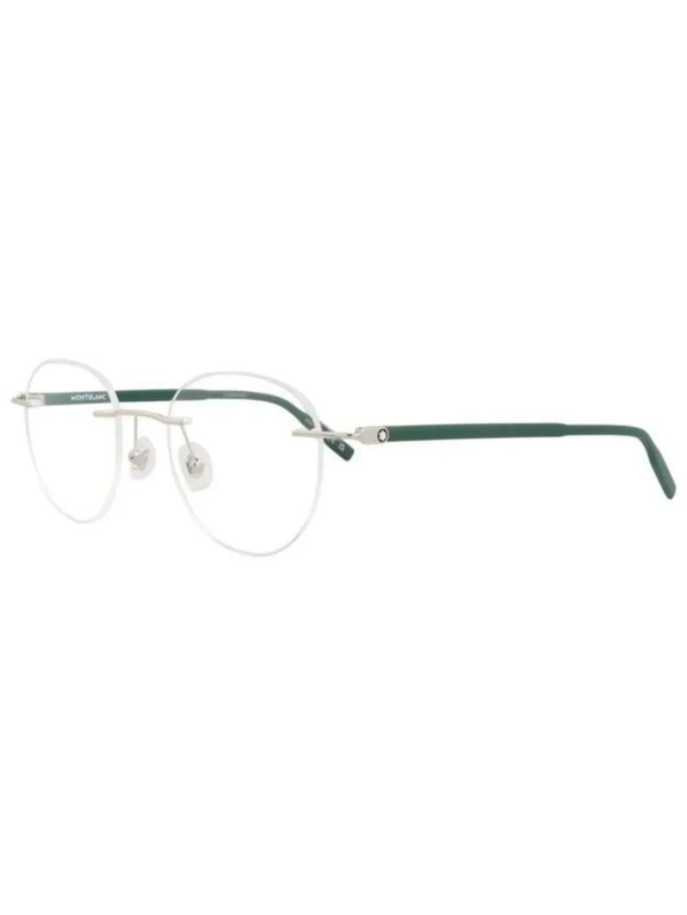 New Montblanc Mens Round/Oval Silver Green Transparent Fashion Designer Eyeglass